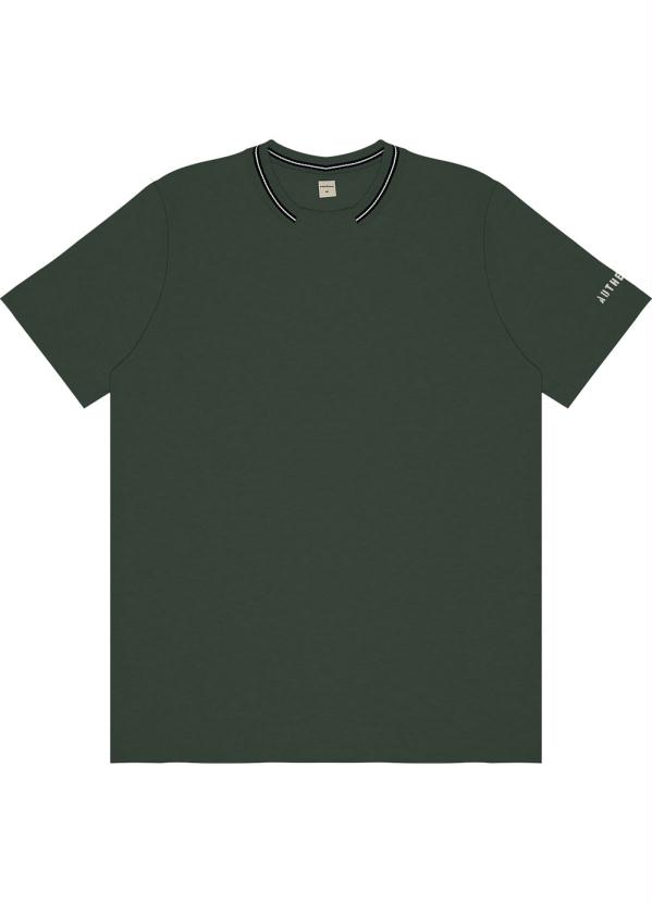 Camisa Masculina Gola Retílinea Verde