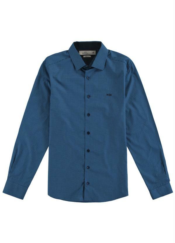 

Camisa Slim Fit Algodão Egípcio Pai Azul