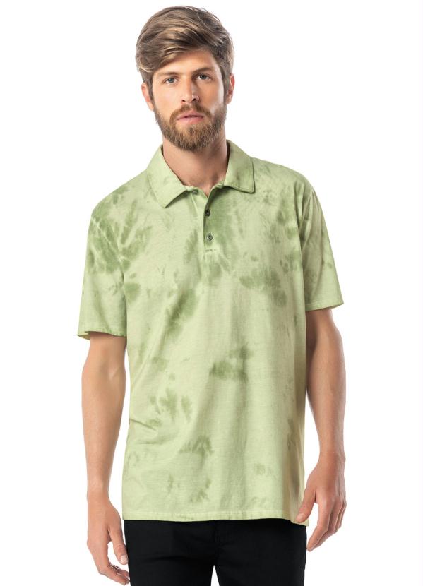 Camisa Verde Musgo Polo Tradicional Tie Dye