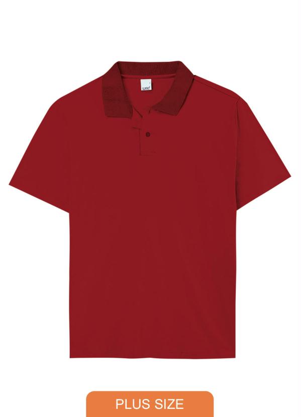 Camisa Vermelha Polo Tradicional em Malha