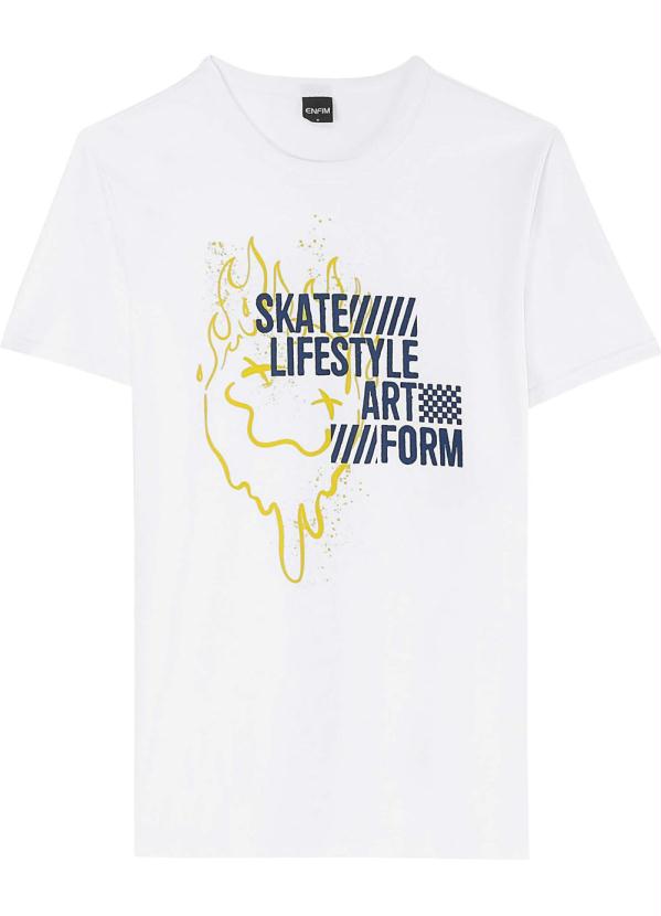 Camiseta Branca Skate Lifestyle Masculina