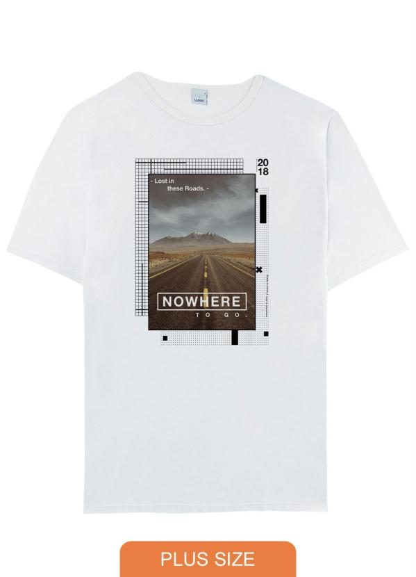Malwee Plus - Camiseta branca tradicional nowhere