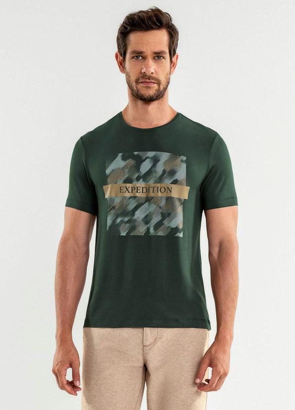Camiseta em Malha de Viscose com Elastano Verde