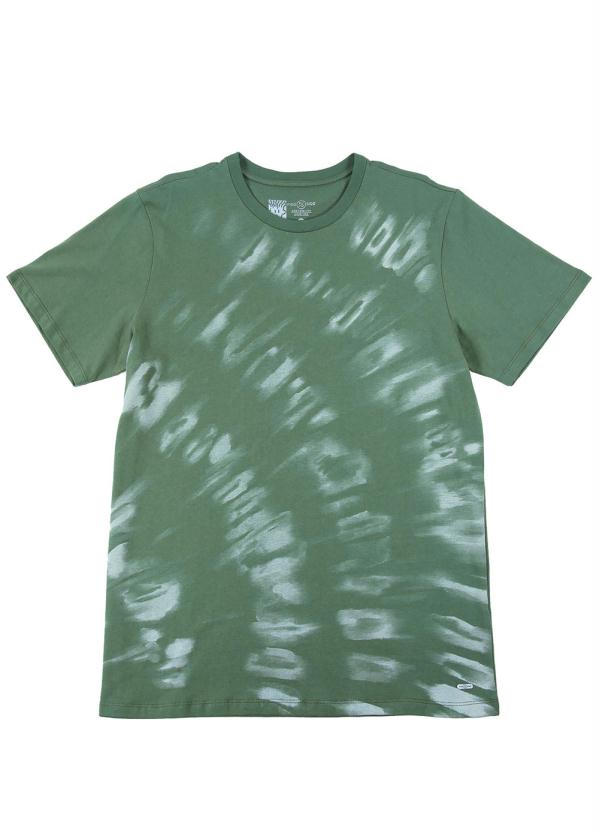 Camiseta Manga Curta com Estampa Tie-Dye Verde