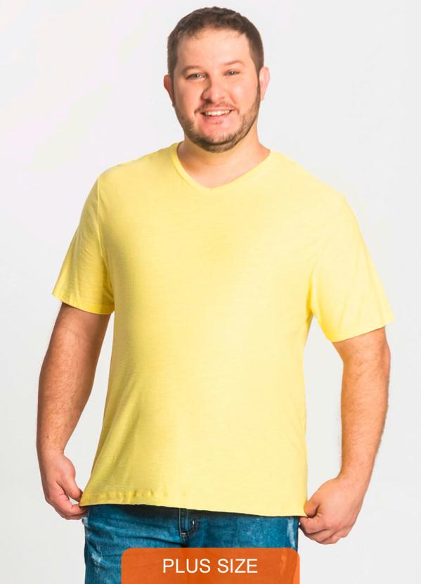 Camiseta Masculina Básica Plus Amarelo