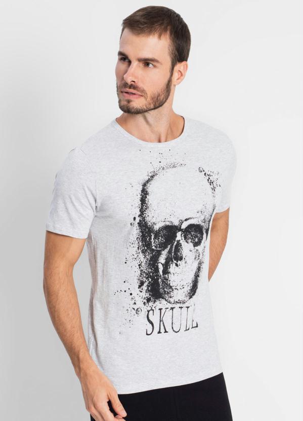 Camiseta Masculina Skull Cinza