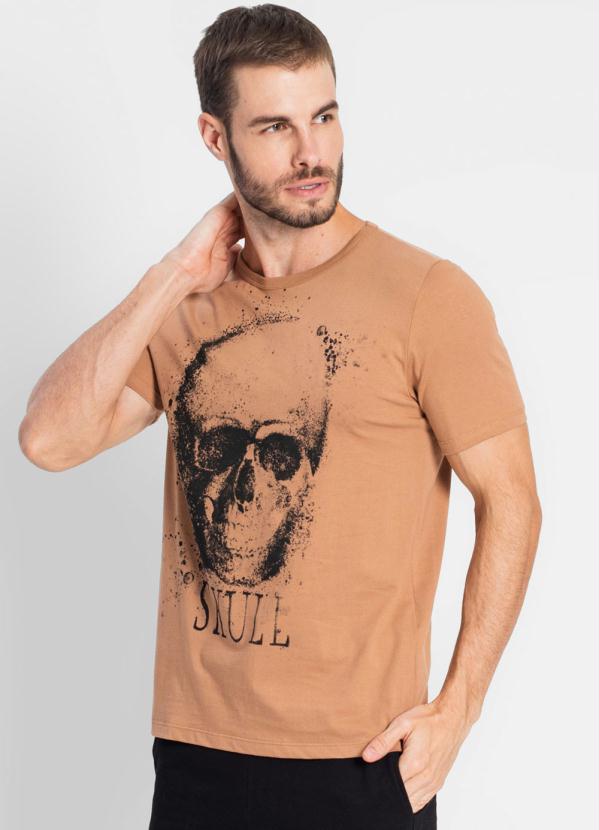 Camiseta Masculina Skull Marrom
