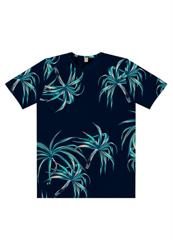 Camiseta Masculina Tropical Azul
