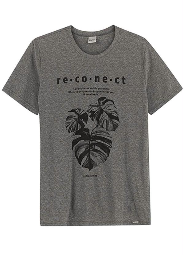 Camiseta Mescla Escuro Slim Reconect Live