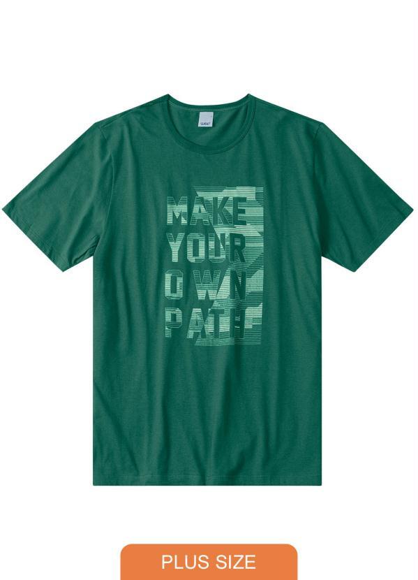

Camiseta Verde Escuro Estampada Malha