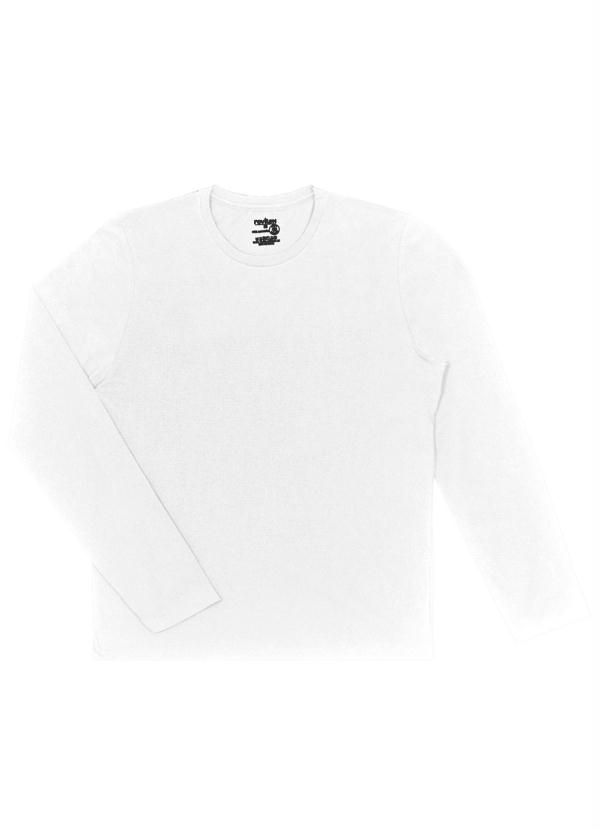 Camiseta Masculina Básica Manga Longa Branco