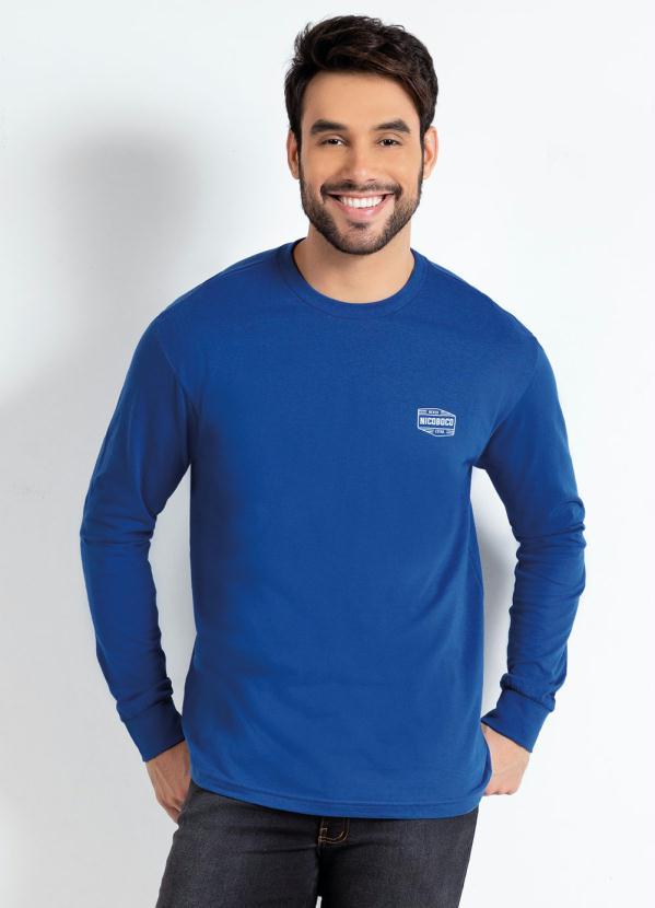 Camiseta Nicoboco Azul com Mangas Longas