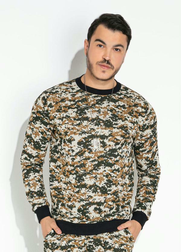 Vista 2 Casaco Camuflada com Punho Moda Pop Moda Pop