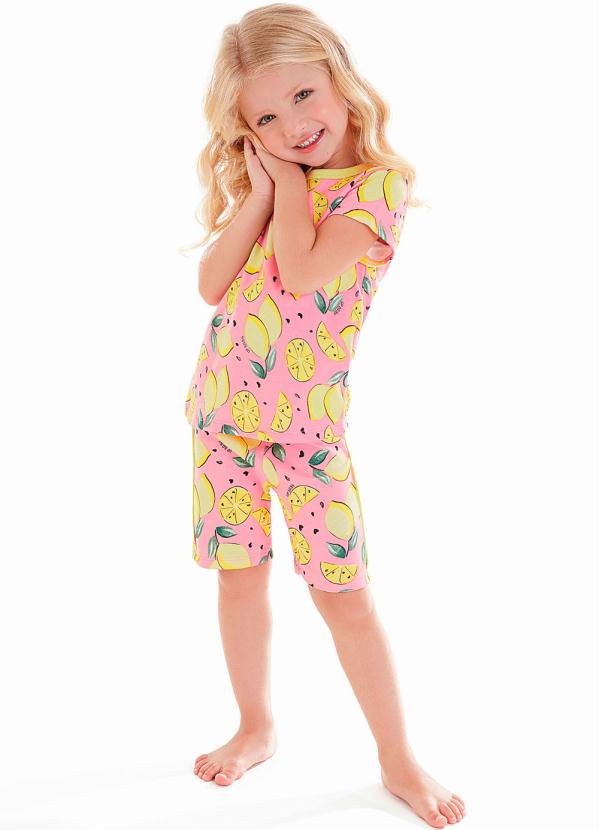 Pijama Infantil Verão Menina Rosa