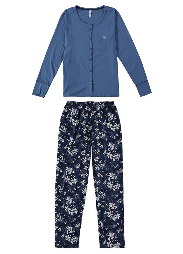 Pijama Azul Floral