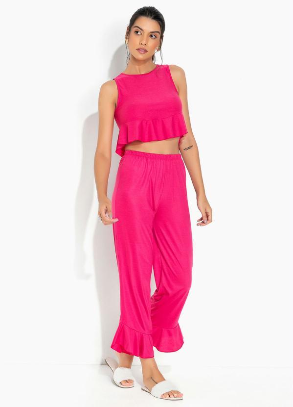 Pijama com Babado Pink