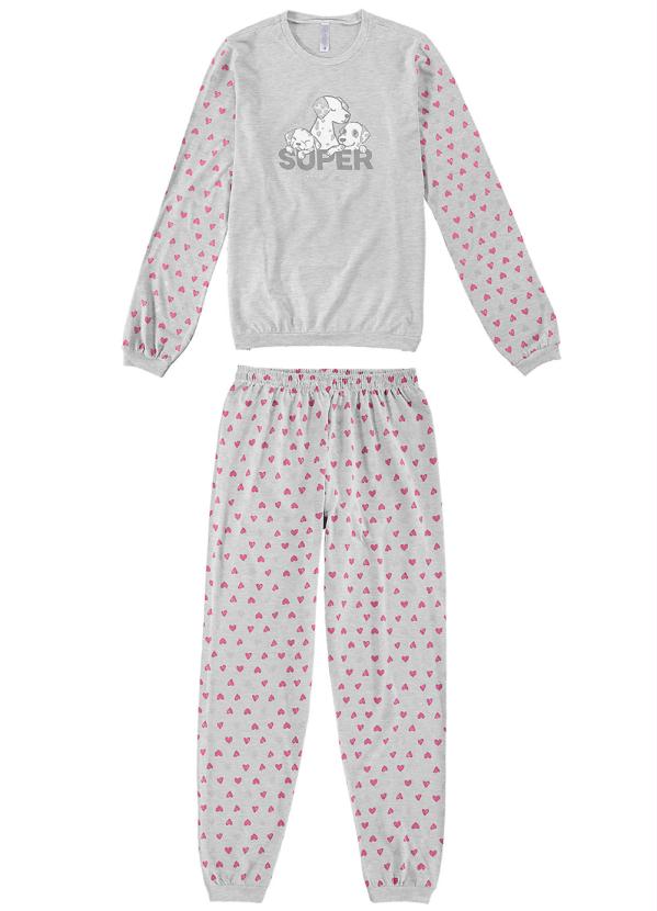 Pijama Mescla Super Mãe em Malha
