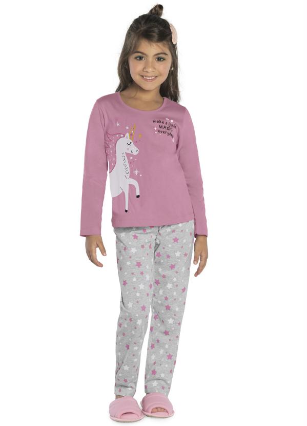 Pijama Feminino Unicórnio Rosa