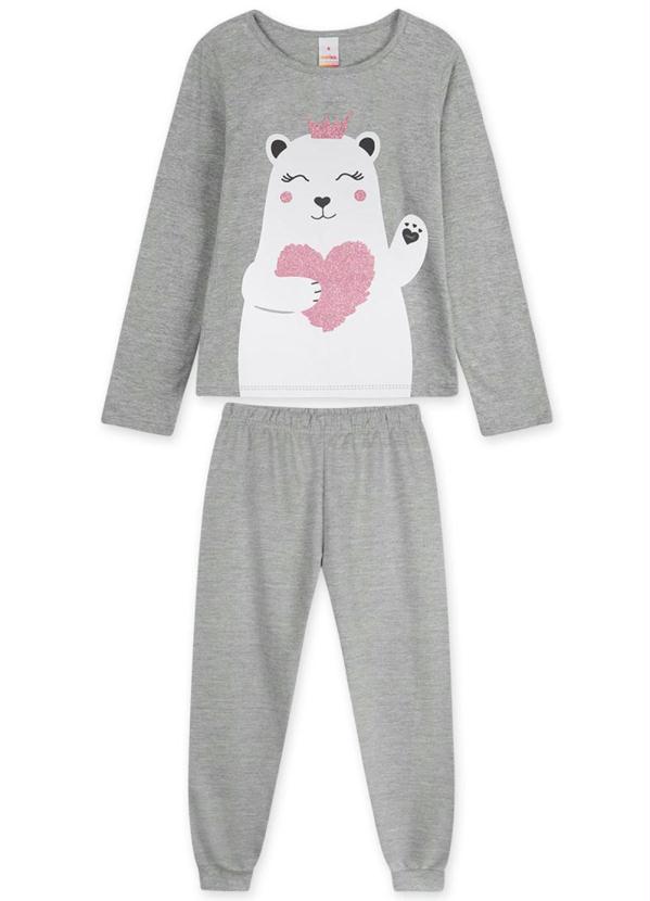Pijama Longo com Aroma Infantil Feminino Cinza