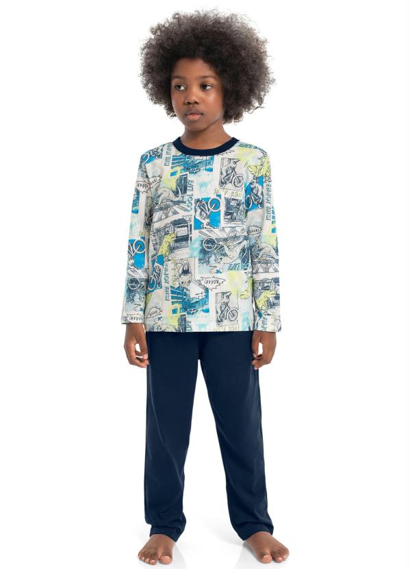 Pijama Infantil com Camiseta e Calça Cinza