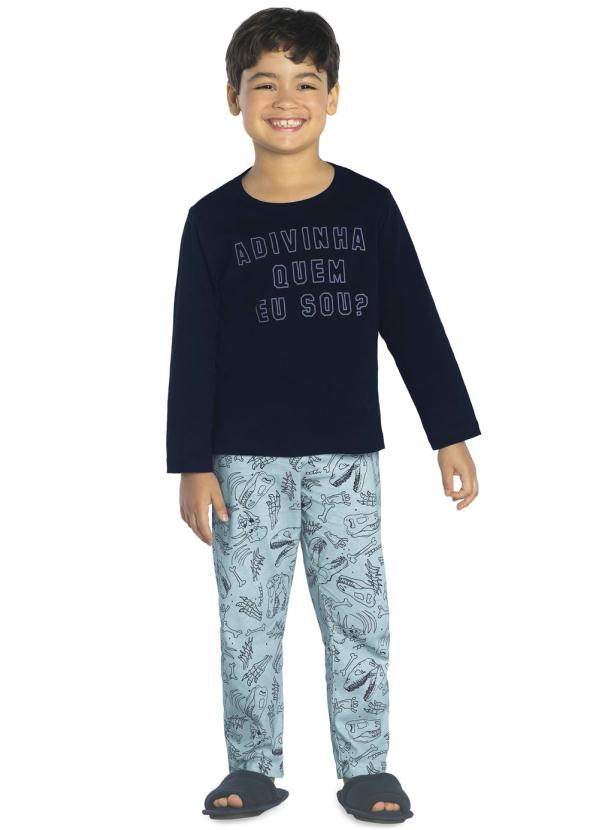 Pijama Infantil Masculino Dino Azul