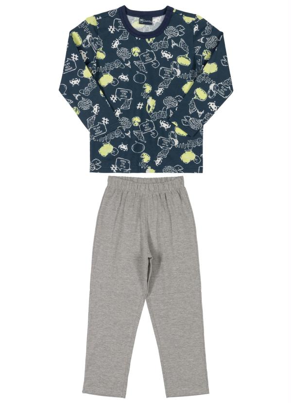 Pijama Longo Infantil Masculino Azul
