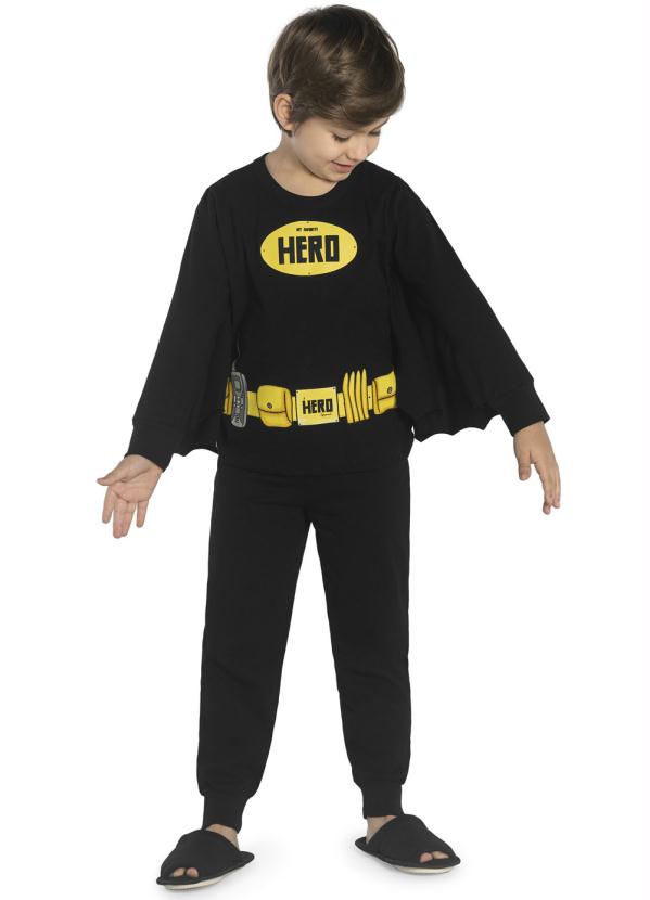 Pijama Masculino Hero Preto