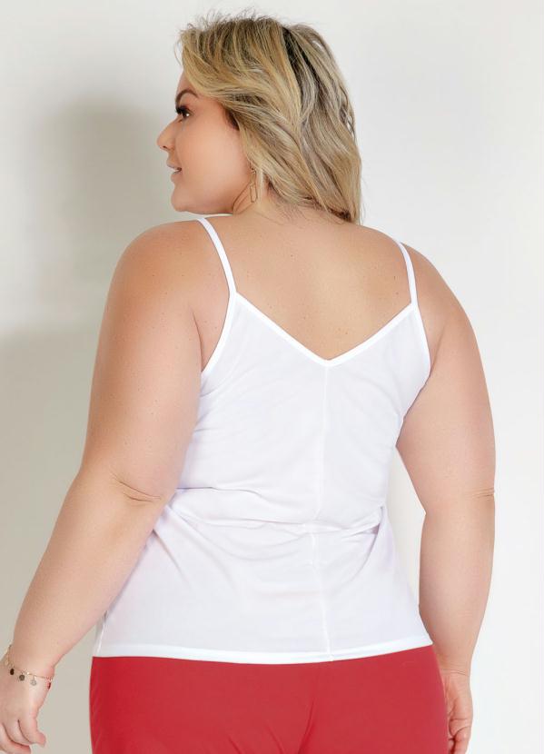 

Blusa Branca com Alças e Renda Plus Size, Branco