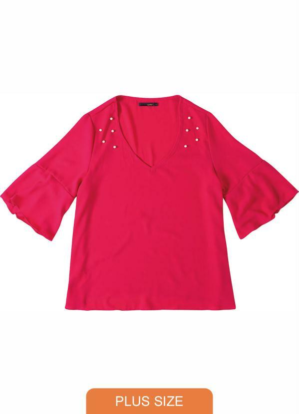 

Blusa Pink em Crepe com Apliques Wee, Rosa