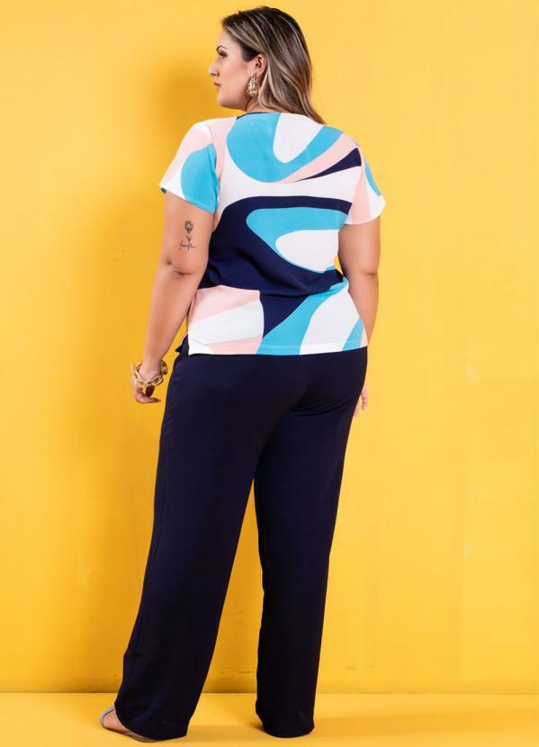 

Blusa Crepe Bubble Geométrico Off White, Bege