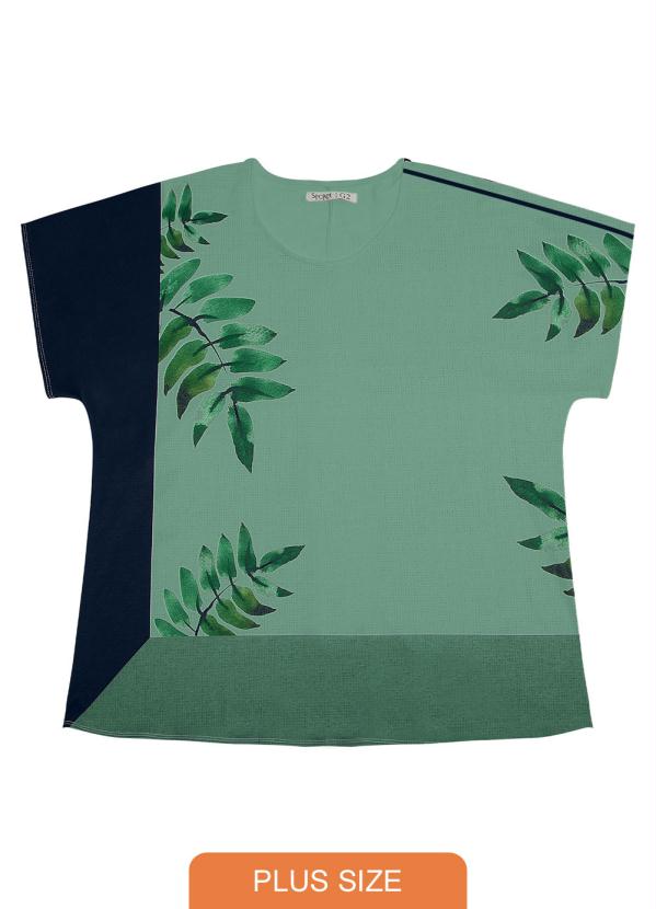 Blusa Feminina Plus Size Poly Verde