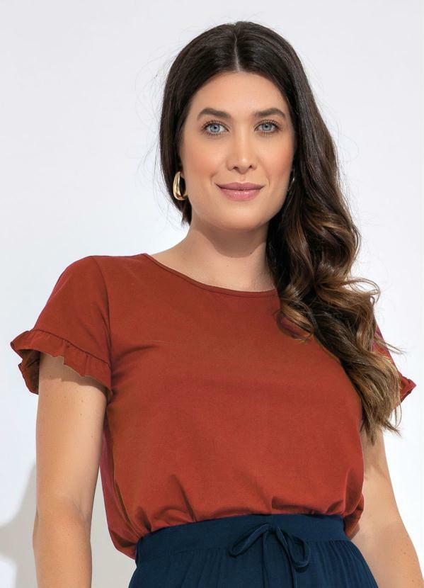 Vista 2 Blusa Ferrugem em Malha de Algodão bonprix bonprix