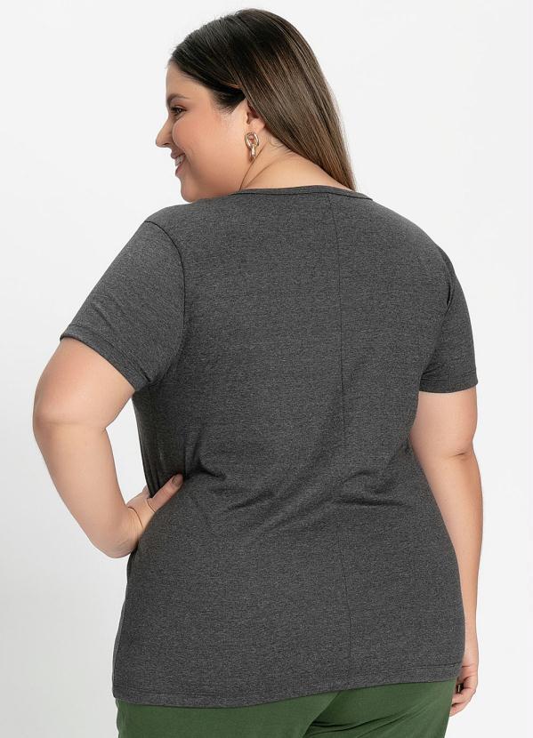 

Blusa Mescla Chumbo Estampa com Brilho Plus Size, Cinza