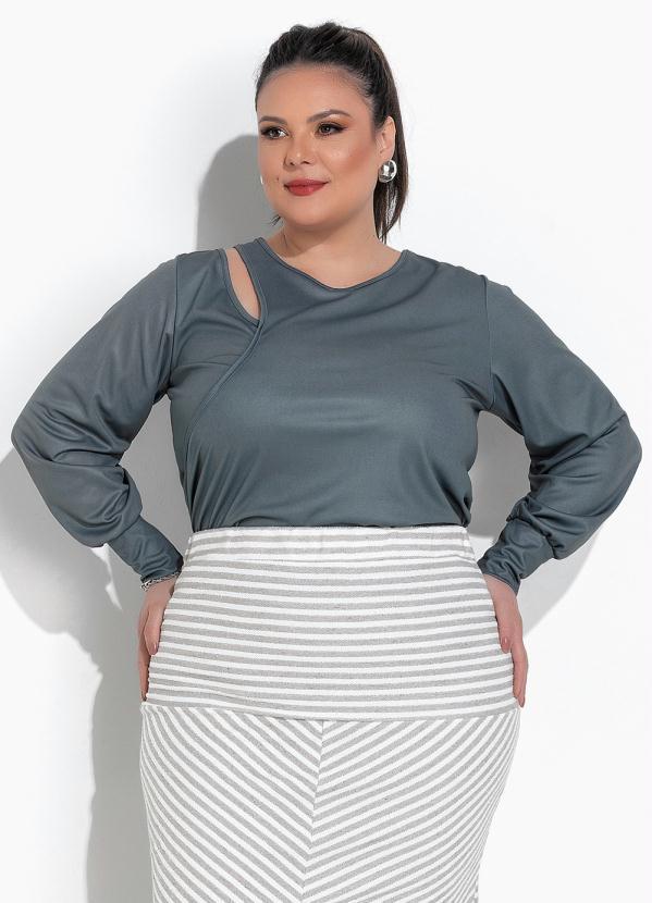 Vista 2 Blusa Verde em Malha Marguerite Marguerite