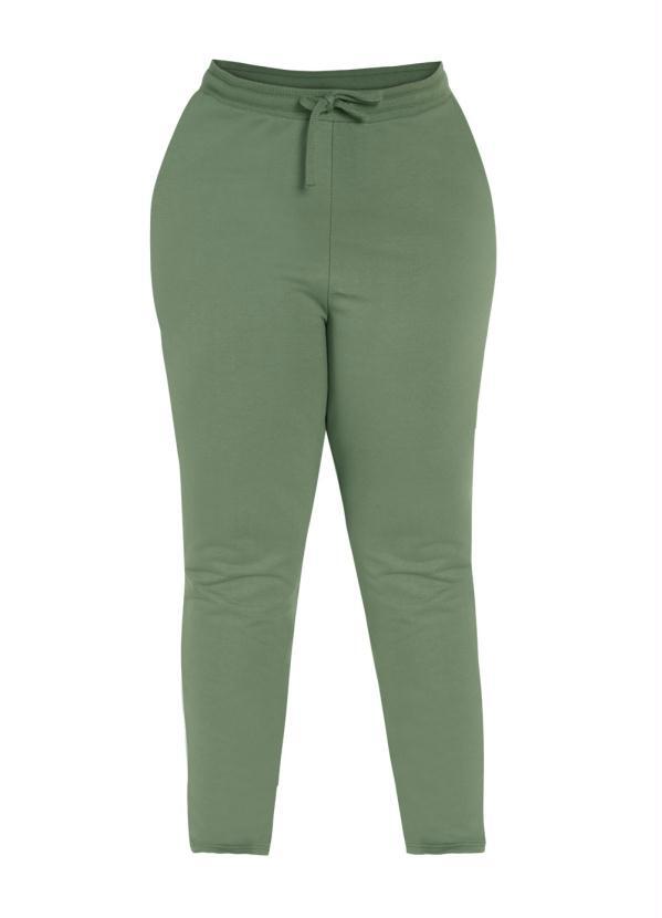 

Calça Moletom Verde Plus Size com Bolsos