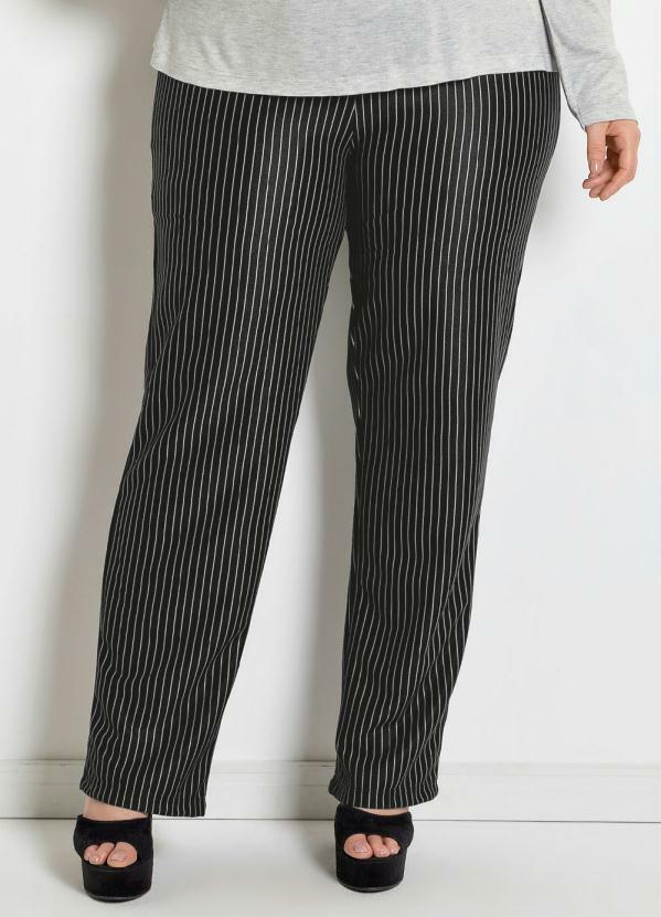 Vista 2 Calça Social Plus Size Risca de Giz Marguerite Marguerite