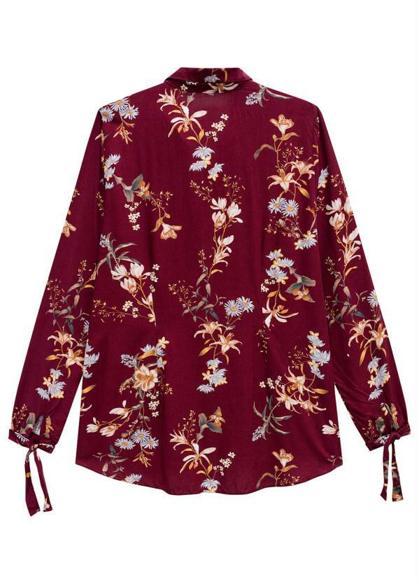 

Camisete Vinho Floral em Viscose, Roxo