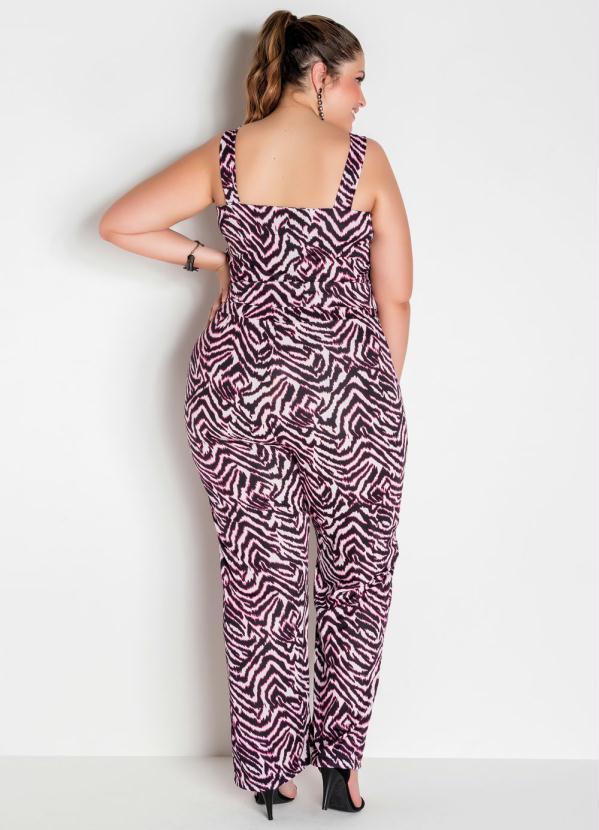 

Macacão com Faixa Zebra Neon Plus Size, Preto