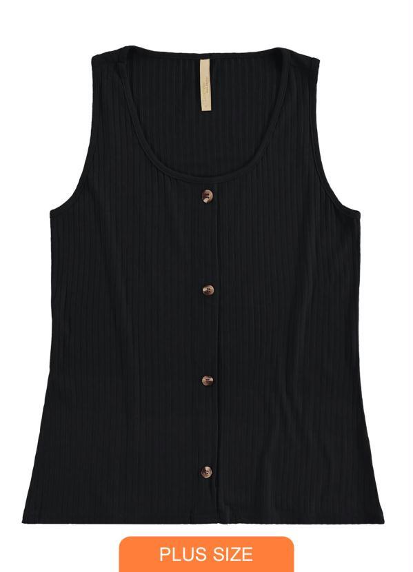 

Blusa Malha Canelado Traxy Preto