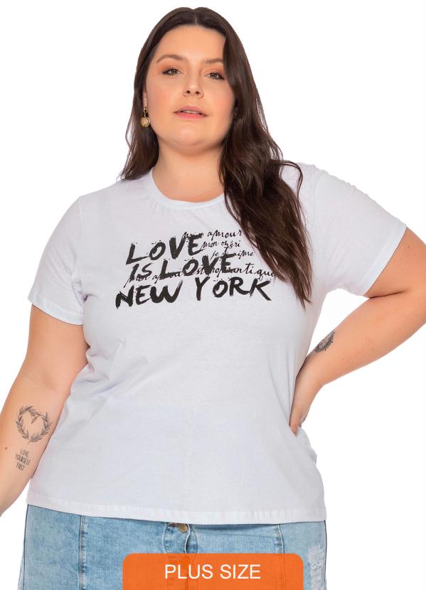 T-Shirt Feminina com Estampa New York Branco