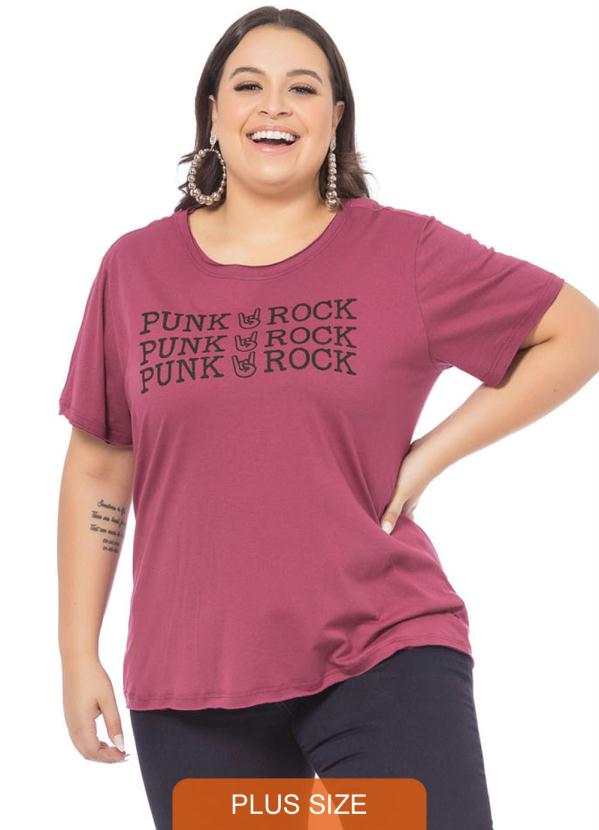 T-Shirt Feminina Punk Rock Vermelho