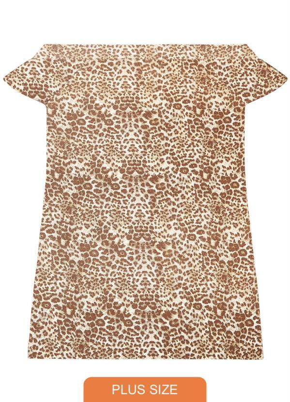 

Vestido Feminino Estampado Plus Marrom