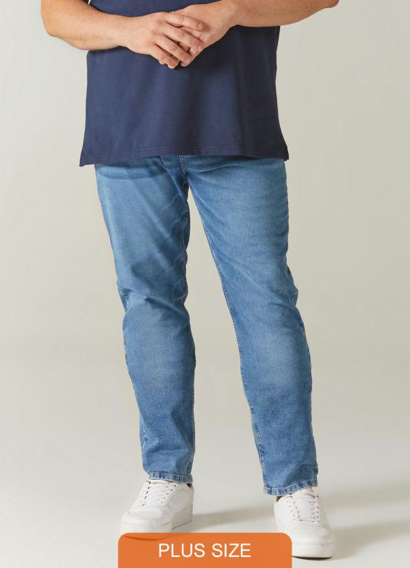 Calça Slim Jeans Flex Masculina Plus Azul