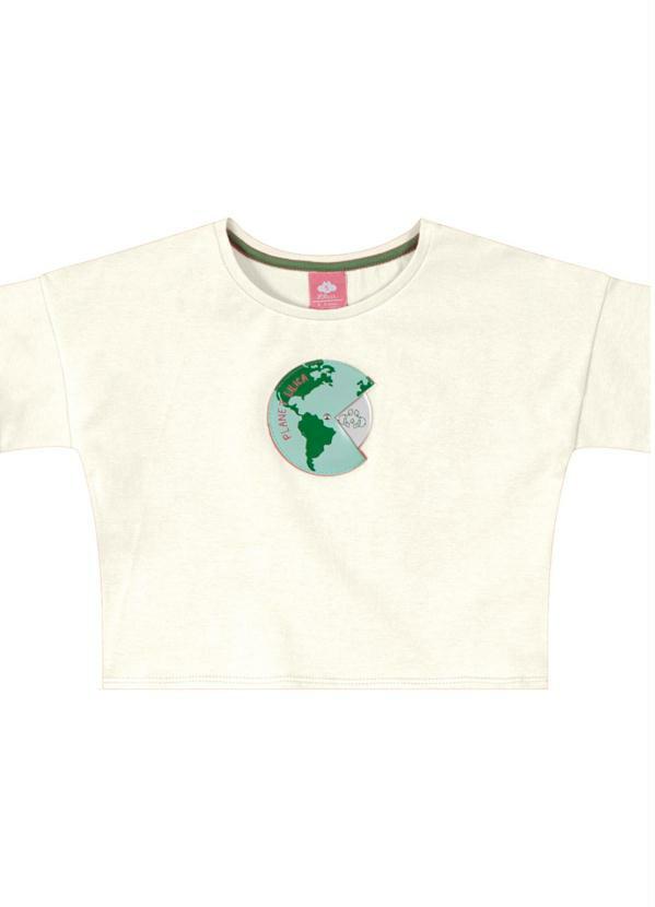 Vista 2 Blusa Estampa Interativa Malha Menina Bege Lilica Ripilica Lilica Ripilica