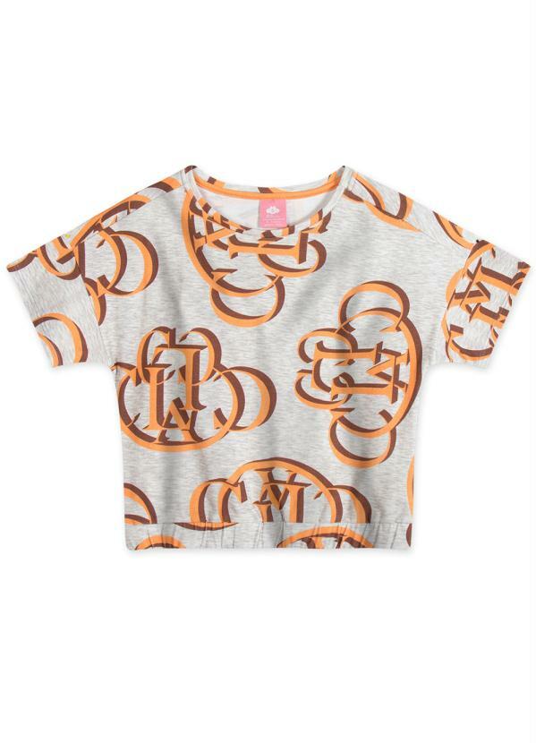 Vista 2 Blusa Manga Curta Menina Infantil Cinza Lilica Ripilica Lilica Ripilica