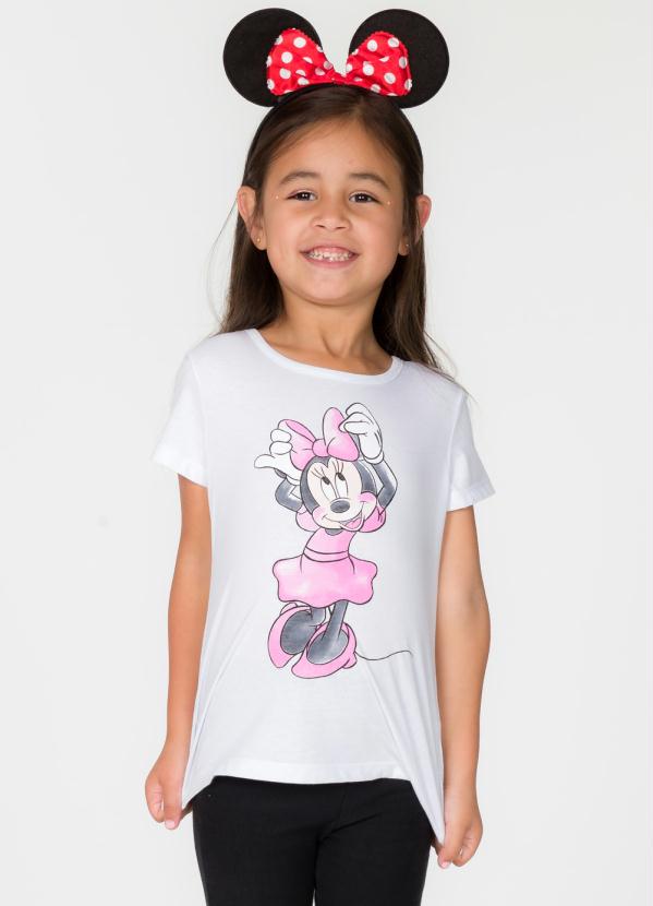 T-Shirt Infantil Minnie Mouse Branco