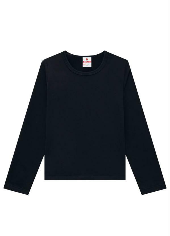 Vista 2 Blusa Infantil Menina Cotton Preto Brandili Brandili