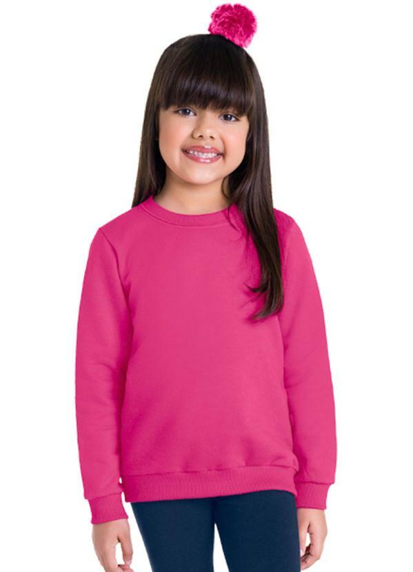 Blusão Infantil Menina com Cor Lisa Rosa