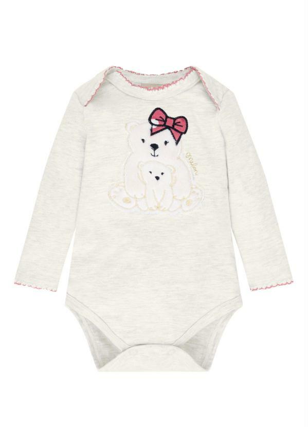 

Conjunto Bebê Feminino Mescla, Cinza