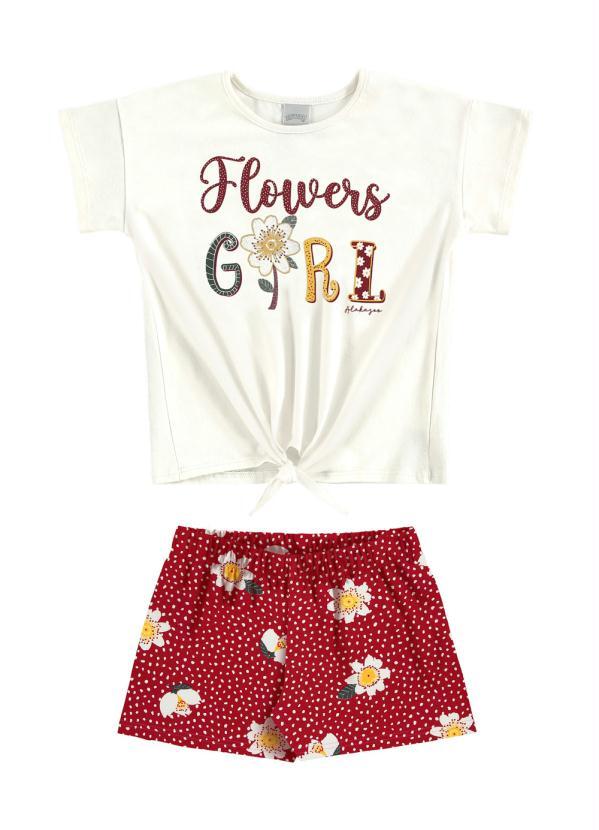 

Conjunto Favoritos Flowers Girl Off White, Bege